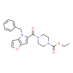 ethyl 4-[(4-benzyl-4H-furo[3,2-b]pyrrol-5-yl)carbonyl]piperazine-1-carboxylate结构式