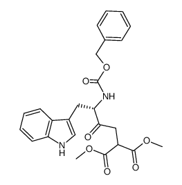 methyl 5(S)-N-(benzyloxycarbonyl)amino-6-(indol-3-yl)-2-methoxycarbonyl-4-oxohexanoate Structure