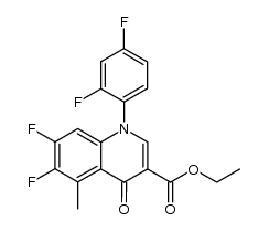 ethyl 6,7-difluoro-1-(2,4-difluorophenyl)-1,4-dihydro-5-methyl-4-oxo-3-quinolinecarboxylate结构式