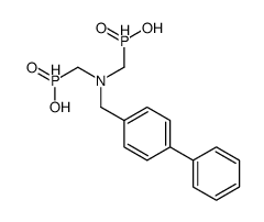 {[(4-Biphenylylmethyl)imino]bis(methylene)}bis(phosphinic acid) Structure