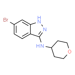 1H-Indazol-3-amine, 6-bromo-N-(tetrahydro-2H-pyran-4-yl)- Structure