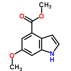1H-Indole-4-carboxylic acid, 6-Methoxy-, Methyl ester结构式