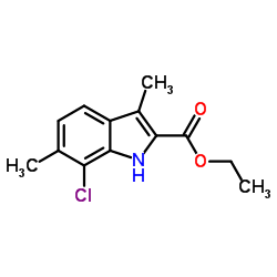 Ethyl 7-chloro-3,6-dimethyl-1H-indole-2-carboxylate结构式