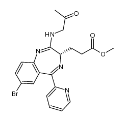 3-[(S)-7-bromo-2-(2-oxo-propylamino)-5-pyridin-2-yl-3H-1,4-benzodiazepin-3-yl]-propionic acid methyl ester Structure