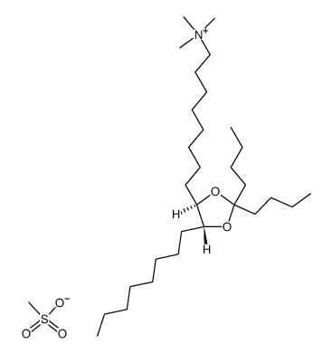 trans-(8-(2,2-dibutyl-5-octyl-1,3-dioxolan-4-yl)octyl)trimethylammonium methanesulfonate Structure