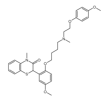 2-(5-methoxy-2-(4-((2-(4-methoxyphenoxy)ethyl)(methyl)amino)butoxy)phenyl)-4-methyl-2H-benzo[b][1,4]thiazin-3(4H)-one结构式