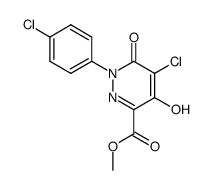 4-chloro-2-(4-chlorophenyl)-5-hydroxy-6-methoxycarbonyl-pyridazin-3(2H)-one结构式
