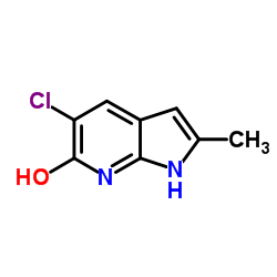 5-Chloro-2-methyl-1,7-dihydro-6H-pyrrolo[2,3-b]pyridin-6-one结构式