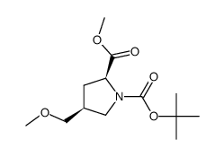 (2S,4S)-1-tert-butyl 2-methyl 4-(methoxymethyl)pyrrolidine-1,2-dicarboxylate结构式