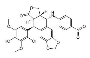 4'-O-demethyl-2'-chloro-4β-(4''-nitroanilino)-4-desoxypodophyllotoxin结构式