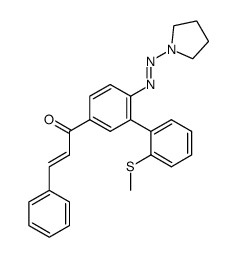 (E)-1-(2'-(methylthio)-6-((E)-pyrrolidin-1-yldiazenyl)-[1,1'-biphenyl]-3-yl)-3-phenylprop-2-en-1-one Structure