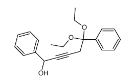 1,1-Diethoxy-1,5-diphenyl-pent-3-in-5-ol结构式