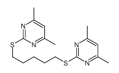 2-[5-(4,6-dimethylpyrimidin-2-yl)sulfanylpentylsulfanyl]-4,6-dimethylpyrimidine Structure