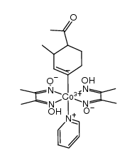 1-acetyl-2-methyl-3-cyclohexene-4-ylpyridinebis(dimethylglyoximato)cobalt(III)结构式