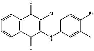 2-(4-bromo-3-methylanilino)-3-chloro-1,4-naphthoquinone Structure