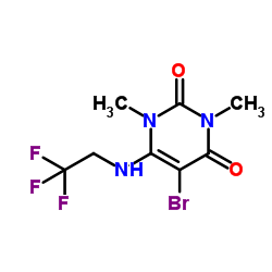 5-Bromo-1,3-dimethyl-6-[(2,2,2-trifluoroethyl)amino]-2,4(1H,3H)-pyrimidinedione Structure