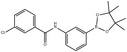 3-(3-氯苯甲酰基氨基)苯硼酸频哪醇酯结构式