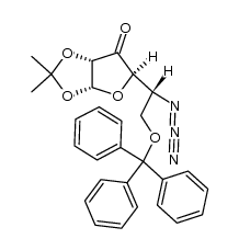 5-azido-5-deoxy-1,2-O-isopropylidene-6-O-triphenylmethyl-α-D-ribo-hex-3-ulofuranose结构式