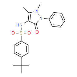 4-tert-butyl-N-(1,5-dimethyl-3-oxo-2-phenyl-2,3-dihydro-1H-pyrazol-4-yl)benzenesulfonamide structure