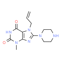 7-allyl-3-methyl-8-(piperazin-1-yl)-3,7-dihydro-1H-purine-2,6-dione结构式