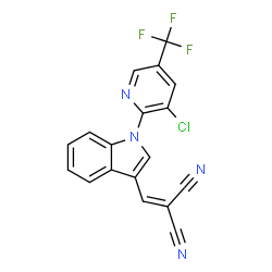 2-((1-[3-CHLORO-5-(TRIFLUOROMETHYL)-2-PYRIDINYL]-1H-INDOL-3-YL)METHYLENE)MALONONITRILE结构式