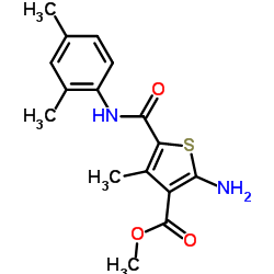 2-AMINO-5-(2,4-DIMETHYLPHENYLCARBAMOYL)-4-METHYLTHIOPHENE-3-CARBOXYLICACIDMETHYLESTER结构式