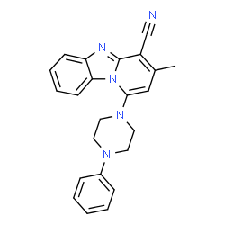 3-methyl-1-(4-phenylpiperazin-1-yl)benzo[4,5]imidazo[1,2-a]pyridine-4-carbonitrile structure