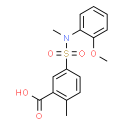 5-[(2-Methoxyphenyl)(methyl)sulfamoyl]-2-methylbenzoic acid Structure