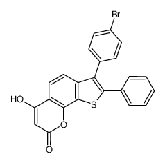 7-(4-Bromo-phenyl)-4-hydroxy-8-phenyl-thieno[3,2-h]chromen-2-one结构式
