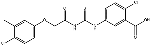 2-chloro-5-[[[[(4-chloro-3-methylphenoxy)acetyl]amino]thioxomethyl]amino]-benzoic acid结构式