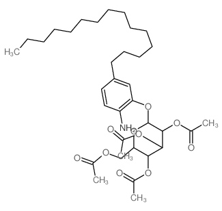 [3,4,5-triacetyloxy-6-(2-amino-5-pentadecyl-phenoxy)oxan-2-yl]methyl acetate结构式