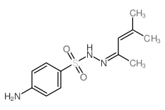 Benzenesulfonicacid, 4-amino-, 2-(1,3-dimethyl-2-buten-1-ylidene)hydrazide结构式