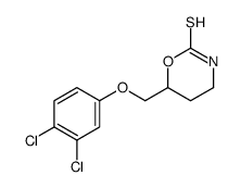 6-[(3,4-dichlorophenoxy)methyl]-1,3-oxazinane-2-thione结构式