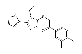 Ethanone, 1-(3,4-dimethylphenyl)-2-[[4-ethyl-5-(2-furanyl)-4H-1,2,4-triazol-3-yl]thio]- (9CI)结构式