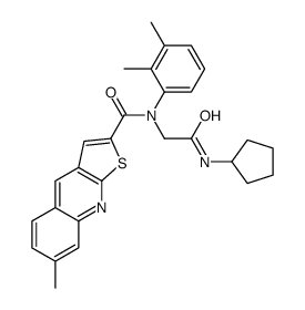 (9CI)-N-[2-(环戊基氨基)-2-氧代乙基]-N-(2,3-二甲基苯基)-7-甲基-噻吩并[2,3-b]喹啉-2-羧酰胺结构式