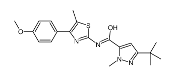1H-Pyrazole-5-carboxamide,3-(1,1-dimethylethyl)-N-[4-(4-methoxyphenyl)-5-methyl-2-thiazolyl]-1-methyl-(9CI)结构式