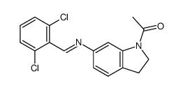 1-acetyl-6-(2,6-dichloro-benzylideneamino)-2,3-dihydro-indole Structure