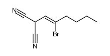 2-((E)-2-Bromo-hex-1-enyl)-malononitrile结构式