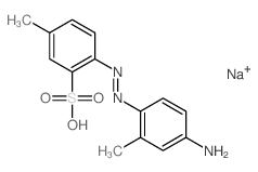 2-(4-amino-2-methyl-phenyl)diazenyl-5-methyl-benzenesulfonic acid structure