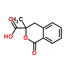 3-Methyl-1-oxo-3,4-dihydro-1H-isochromene-3-carboxylic acid结构式