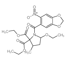 diethyl 5-ethoxy-3-methyl-1-(6-nitrobenzo[1,3]dioxole-5-carbonyl)pyrrolidine-2,2-dicarboxylate picture