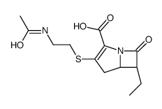 (5R,6R)-3-(2-acetamidoethylsulfanyl)-6-ethyl-7-oxo-1-azabicyclo[3.2.0]hept-2-ene-2-carboxylic acid结构式