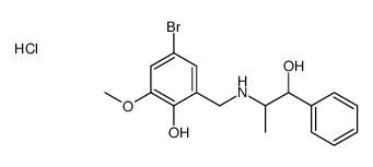 (5-bromo-2-hydroxy-3-methoxyphenyl)methyl-(1-hydroxy-1-phenylpropan-2-yl)azanium,chloride结构式