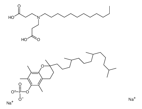 disodium,3-[2-carboxylatoethyl(dodecyl)amino]propanoate,[(2R)-2,5,7,8-tetramethyl-2-[(4R,8R)-4,8,12-trimethyltridecyl]-3,4-dihydrochromen-6-yl] dihydrogen phosphate结构式