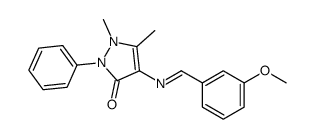 4-[(3-methoxyphenyl)methylideneamino]-1,5-dimethyl-2-phenylpyrazol-3-one结构式