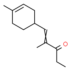 2-methyl-1-(4-methyl-3-cyclohexen-1-yl)pent-1-en-3-one structure