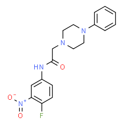 N-(4-FLUORO-3-NITROPHENYL)-2-(4-PHENYLPIPERAZINO)ACETAMIDE结构式