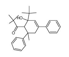 5-Methyl-1-tert-butyl-3,5-diphenyl-6-pivaloyl-2-cyclohexen-1-ol结构式
