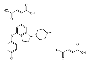 4-(4-Chlorophenylthio)-1-(4-methylpiperazino)indane bis(hydrogen malea te)结构式