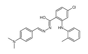 4-chloro-N-[(E)-[4-(dimethylamino)phenyl]methylideneamino]-2-(2-methylanilino)benzamide Structure